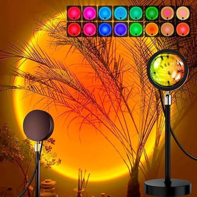 Feiny Sunset Lamp with Remote Color Changing Sunlight lamp for Photography Night Lamp (8 cm, Multicolor)