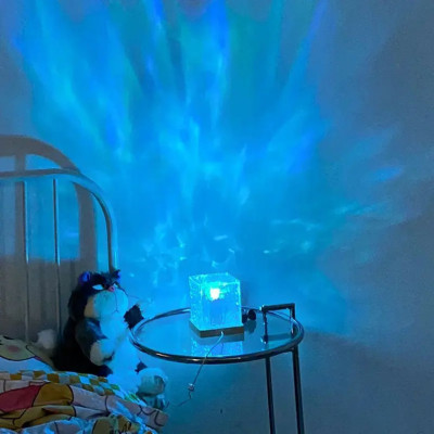 BSVR 3D Ocean Wave Projector Lamp Romantic LED Night Light With Remote_07 Night Lamp (6 cm, Multicolor)