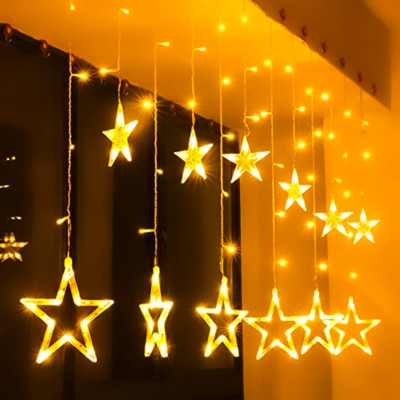 PARTY BREEZE 138 LEDs 2.54 m Gold Flickering Star Rice Lights (Pack of 1)